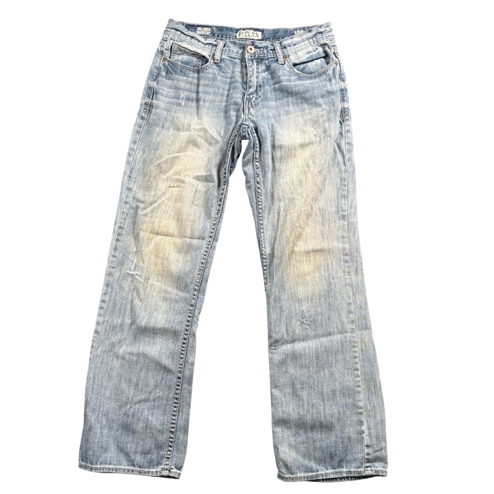 Reclaim Y2K Distressed Bootcut Jeans Men's 30x29 Light Wash Skater Denim